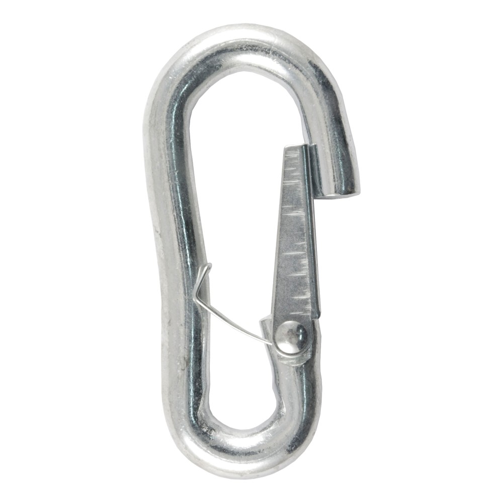 CURT 7/16-Inch Snap Hook for Safety Chains and Towing CURT snap hook with spring-loaded latch and zinc-plated finish for safe towing.