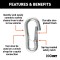 CURT 7/16-Inch Snap Hook for Safety Chains and Towing CURT snap hook with spring-loaded latch and zinc-plated finish for safe towing.
