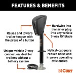 Lippert Power Stance Electric Tongue Jack with LED Lights Lippert Power Stance electric tongue jack with LED lights, 2-way to 7-way plug system, and durable design for camping trailers.