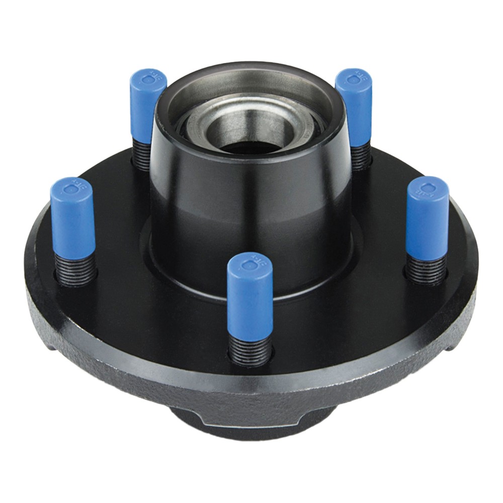 Hub assembly with bearing cones, seal, and grease installed, 5 on 4.5” bolt pattern, 3500lbs capacity