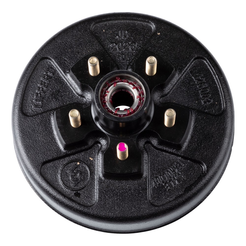 Lippert Brake Drum Hub Assembly for 3,500-lb Axle with 5 on 4.5 Bolt Pattern Lippert brake drum hub assembly with 5 on 4.5 bolt pattern for 3,500-lb axle.