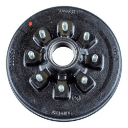 CURT 12 Inch Brake Drum Hub Assembly for 7000 Pound Axles 8 on 6-1/2 Inch 9/16 Inch Stud Includes Bearing Cone Kit 814213