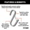 CURT Certified S-Hook with Safety Latch and Zinc Finish CURT certified S-hook for towing safety with a zinc-plated finish and safety latch