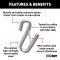 CURT Certified S-Hook for Towing Safety Chains with Safety Latch CURT certified S-hook featuring a safety latch and zinc-plated finish for connecting safety chains to tow vehicles securely.