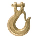 CURT clevis hook with yellow zinc finish, 1-1/4 inch, 48,000 lbs capacity, secure safety latch
