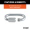 CURT Quick Links - Versatile Chain, Cable, and Rope Connector CURT quick link with zinc-plated finish and 1/4 inch diameter, ideal for chain connections