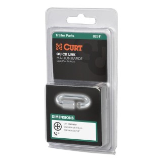 CURT Quick Links - Versatile Chain, Cable, and Rope Connector CURT quick link with zinc-plated finish and 1/4 inch diameter, ideal for chain connections