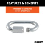 CURT quick link with threaded end and barrel screw for secure connections.
