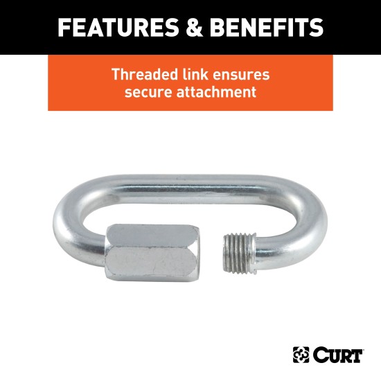 CURT Quick Links - Versatile, Durable Towing Hardware CURT quick link with threaded end and barrel screw for secure connections.
