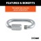 CURT Quick Links - Versatile, Secure Zinc-Plated Connectors CURT quick link with a 3/8-inch diameter and zinc-plated finish for towing and versatile applications.