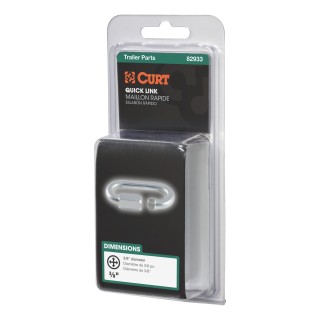 CURT Quick Links - Versatile, Secure Zinc-Plated Connectors CURT quick link with a 3/8-inch diameter and zinc-plated finish for towing and versatile applications.