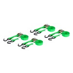 CURT cargo strap, 16 feet long green cambuckle with S-hooks, 4-pack