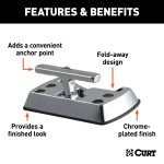 CURT Chrome-Plated Fold-Away Tiedown Anchor for Trucks and Vans CURT tiedown anchor with chrome-plated finish, fold-away design, and 1,200 lbs capacity