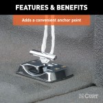 CURT Chrome-Plated Fold-Away Tiedown Anchor for Trucks and Vans CURT tiedown anchor with chrome-plated finish, fold-away design, and 1,200 lbs capacity