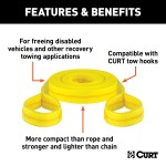 CURT Vehicle Recovery Strap with 9000 lbs Weight Capacity CURT vehicle recovery strap with looped ends, 30 foot length, 9000 lbs weight capacity and 18000 lbs break strength.