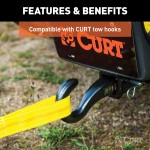 CURT Vehicle Recovery Strap with 9000 lbs Weight Capacity CURT vehicle recovery strap with looped ends, 30 foot length, 9000 lbs weight capacity and 18000 lbs break strength.