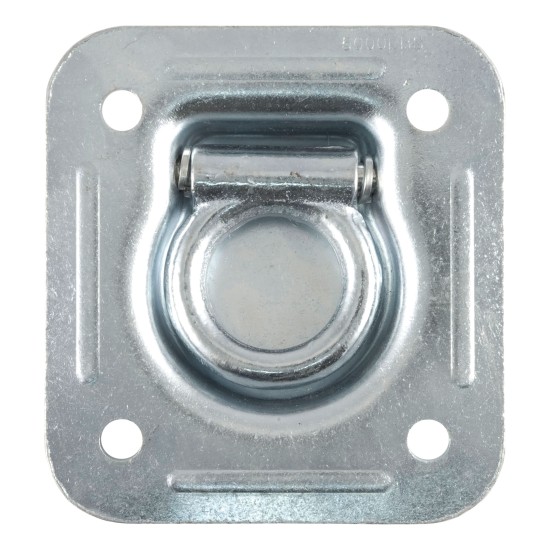 CURT Recessed D-Ring Tiedown Anchor for Cargo Safety CURT recessed floor wall tiedown anchor with zinc-plated steel construction, ideal for securing cargo in trucks and trailers.