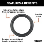 CURT black plastic trim ring for recessed tiedown anchors, offers a secure, finished look