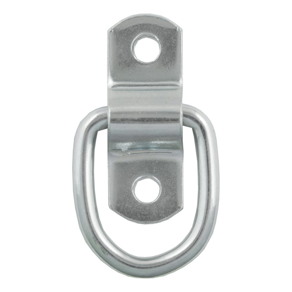 CURT D-ring tiedown anchor with zinc-plated steel construction for cargo security in trailers and trucks.
