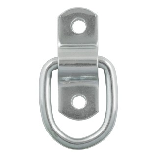 CURT D-ring tiedown anchor with zinc-plated steel construction for cargo security in trailers and trucks.