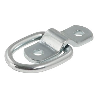 CURT D-ring tiedown anchor with zinc-plated steel construction for cargo security in trailers and trucks.