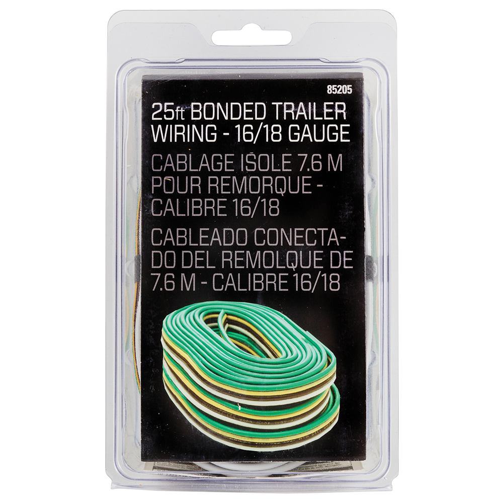 REESE Towpower 4-Way Trailer Wiring with 16 Gauge Bonded Wire REESE Towpower bonded 4-way trailer wiring with 16 gauge wire for easy, tangle-free installation.