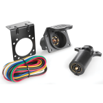 REESE Towpower 7-way RV Flat Blade Connector Kit REESE Towpower 7-way RV flat blade connector kit with vehicle and trailer ends