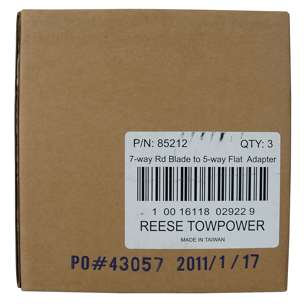 REESE Towpower Trailer Adapter - 7-Way Blade to 4 or 5-Flat REESE Towpower adapter for connecting 4 or 5-way flat trailer plugs to 7-way receptacles