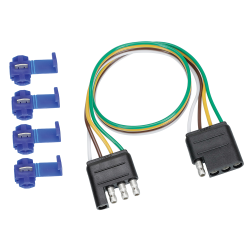 Reese 4 Way Flat Extension Wiring Harness 18 Inch Plug and Lead 85277