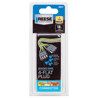 REESE Towpower 4-way flat wiring kit with 18-inch wire and splice connectors