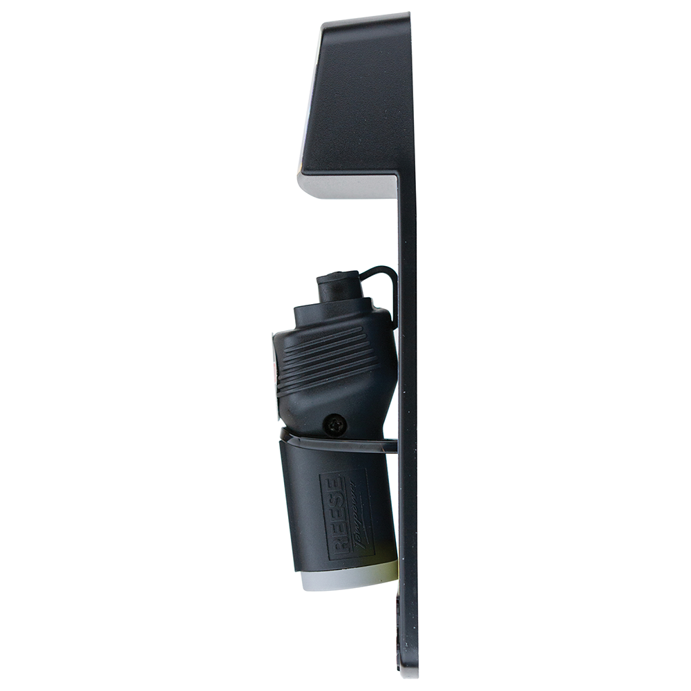 REESE Towpower Professional Series 6-Pin to 4-Flat Adapter REESE Towpower towing adapter converting 6-Pin round to 4-Flat connector with LED circuit tester