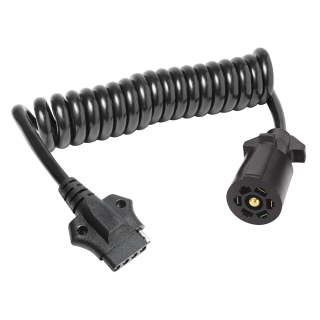 REESE Towpower Coiled Electrical Adapter - 7-way to 5-way Connector REESE Towpower electrical adapter with coiled cable for 7-way to 5-way conversion