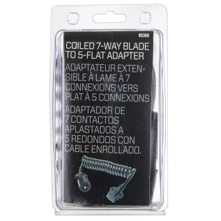 REESE Towpower Coiled Electrical Adapter - 7-way to 5-way Connector REESE Towpower electrical adapter with coiled cable for 7-way to 5-way conversion