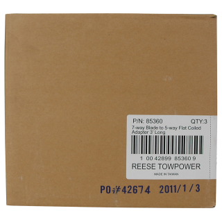 REESE Towpower Coiled Electrical Adapter - 7-way to 5-way Connector REESE Towpower electrical adapter with coiled cable for 7-way to 5-way conversion