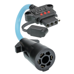 REESE Towpower 7-Way to 4-Flat Flex Adapter for marine use with durable coiled cable