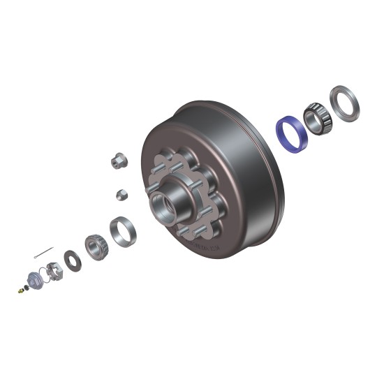 Replacement Oil Dust Cap for Lippert 8000 lb Axle Hubs Replacement oil and dust cap for Lippert axle with clear visibility.