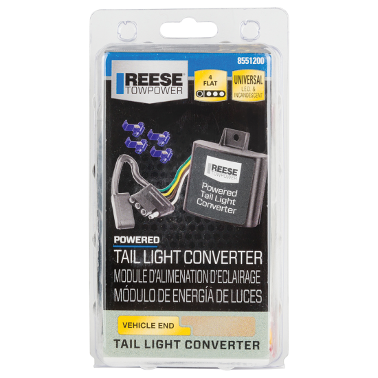 REESE Towpower converter with integrated short circuit protection REESE Towpower converter with 4-Flat connector and dust cover