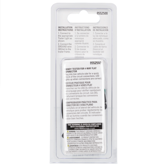 REESE Towpower 4-Flat trailer connector with built-in LED tester for towing trailers.