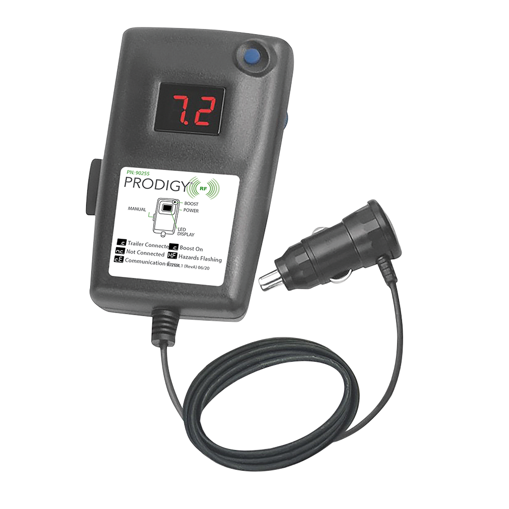 Wireless Brake Controller with Remote Hand Unit and LED Display Wireless brake controller with remote unit, LED display, diagnostics for rental and fleet use