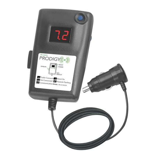 Wireless Brake Controller with Remote Hand Unit and LED Display Wireless brake controller with remote unit, LED display, diagnostics for rental and fleet use