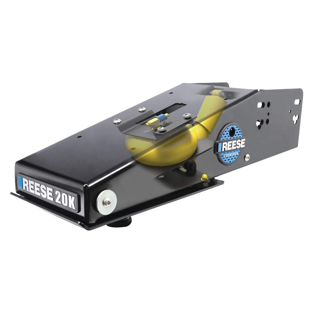 Reese 5th Airborne Pin Box with Air-Ride Technology Reese 5th Airborne pin box featuring air-ride technology for smooth towing