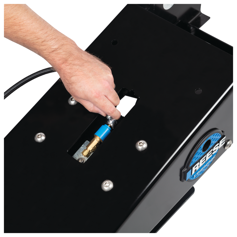 Reese 5th Airborne Pin Box with Air-Ride Technology Reese 5th Airborne pin box featuring air-ride technology for smooth towing