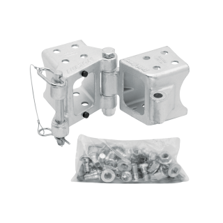 Fulton's Fold-Away Bolt-On Trailer Tongue Hinge Kit Fulton's Fold-Away Bolt-On Hinge Kits for trailer tongues with die cast steel hinges.
