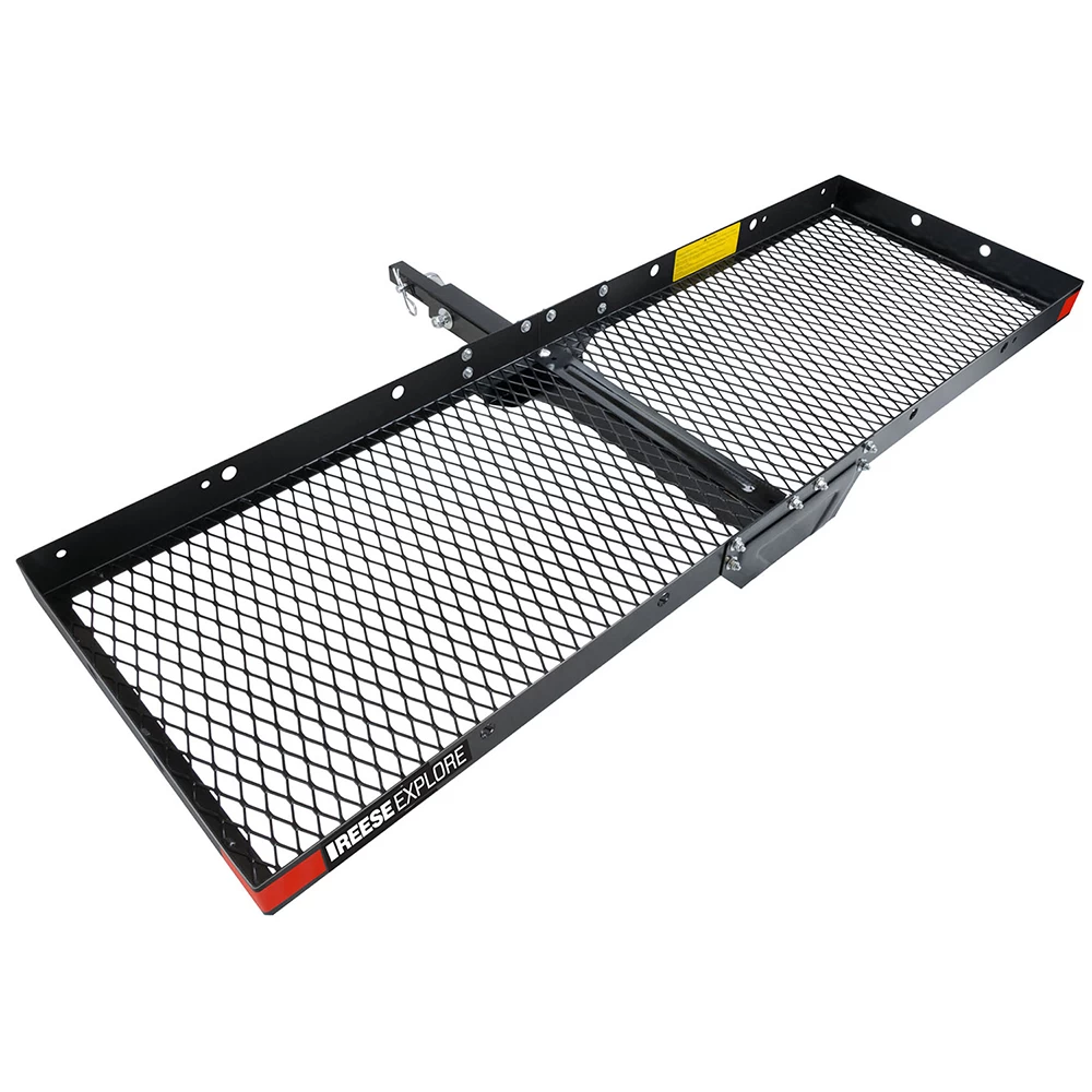 Reese 20"x60" Cargo Carrier Basket Rack Fits 2" (500 lb) and 1-1/4" (350 lb) Trailer Tow Hitch Receiver Storage Luggage Tray Box Shelf