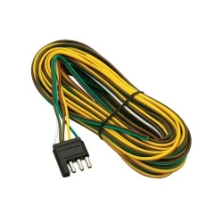 4-Flat Wiring Harness Tow Plug Kit Trailer End Connector, 35 ft Wishbone Harness, 30" Ground