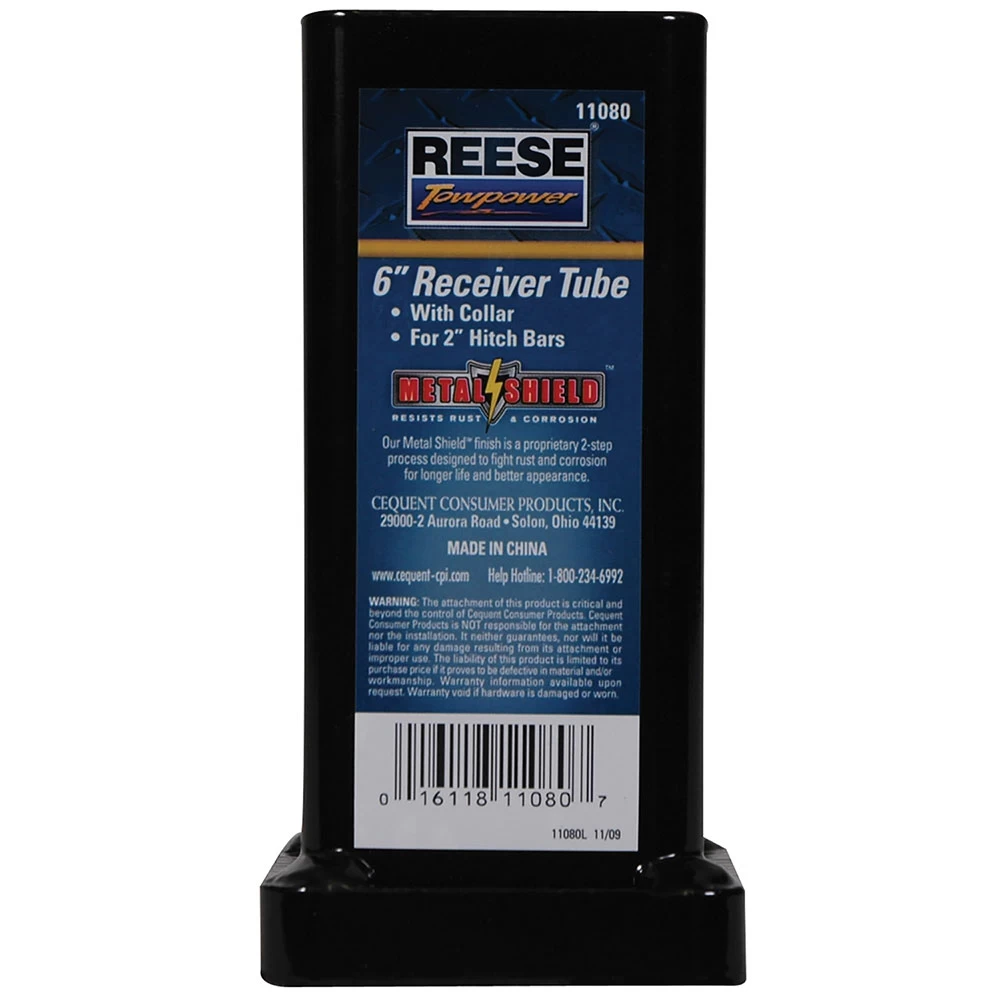 Reese Trailer Tow Hitch Fabrication Part 6" Combo Bar 2" Sq. ID Tow Receiver w/Collar Painted