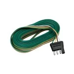 4-Flat Wiring Harness Tow Plug Kit Trailer End Connector, 21 ft Long