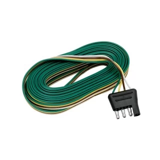 4-Flat Wiring Harness Tow Plug Kit Trailer End Connector, 21 ft Long