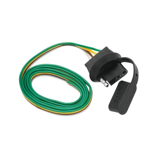 4-Flat Wiring Harness Tow Plug Kit Car End Connector 30" Long, "The Knockout" Connector
