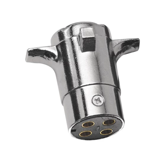 4-Way Round Connector, Trailer End, Metal